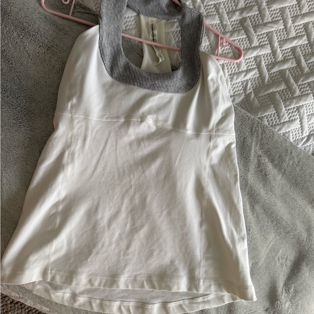lululemon athletica White and Gray Tank Top